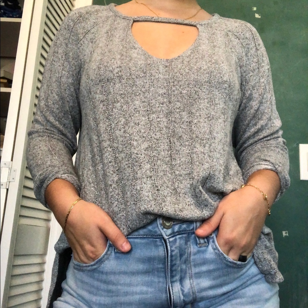 AE Soft & Sexy Keyhole-Cutout Sweater